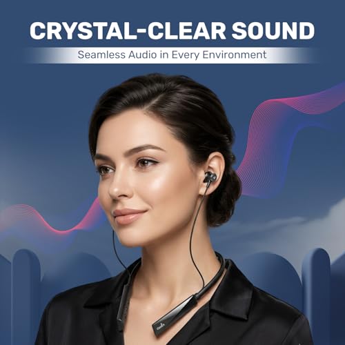 Image of Voods Ultra Plus Voice Changer Neckband with 5 Voice Modes, 130 Hrs Battery, Magnetic On /Off Buds, Call Vibration Alert, Dual-Device Pairing, HD Mic & AI-ENC Clear Calls, Fast Charging & IPX6 (Black)