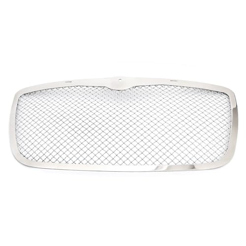 Image of APS Compatible with Chrysler 300 300C 2005-2010 Main Upper Stainless Steel Chrome Mesh Front Grill Grille Insert S18-U00357R