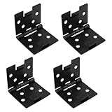 UTALIND 4 Pcs Black Square 90 Degree Small 2 Inch Length Self Opening Spring Hinge with Screws Metal Spring Loaded Hinge for DIY Cabinets Jewelry Boxes Hinges