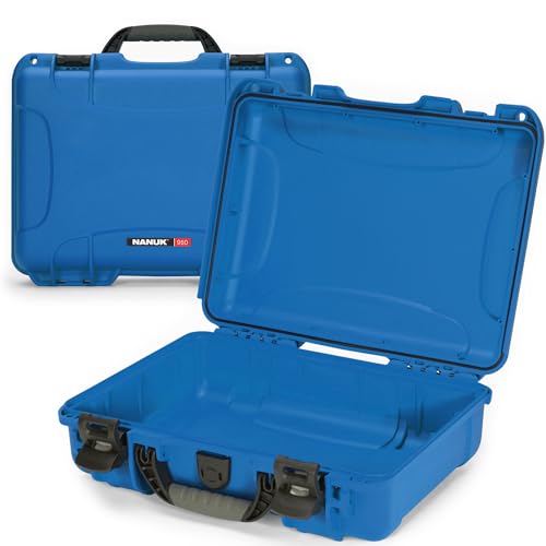 Image of NANUK 910 Empty Waterproof Hard Case - 14.3 inch x 11.1 inch x 4.7 inch, Protective Case for Gear - Impact-Resistant, Dustproof, Airline Carry-On Approved - Made in Canada, Blue