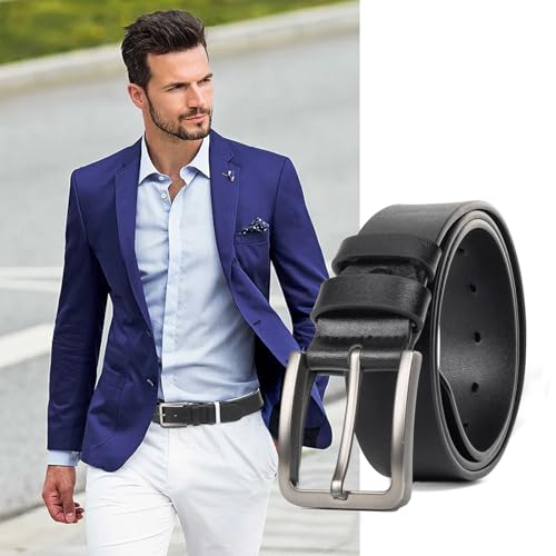 Mens Casual-Leather-Belt Classic-Adjustable Genuine-Leather Waist Strap Every Day Jeans Belts2