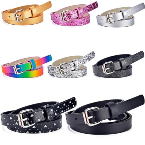 Hcclijo Women's Glitter Glitter Belt Square Button Jeans Belt Women's Pu Belt Jeans Belt2