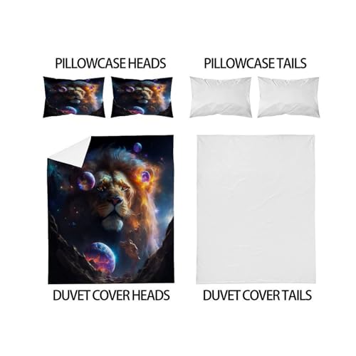 Couvre-lit lion 200x200 cm en microfibre premium de qualité supérieure - 4