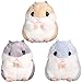 ZSWQ Schlüsselanhänger mit Hamster-Schlüsselanhänger, Anhänger und Plüsch-Anhänger, 3 Stück (dunkelgrau, dunkelbraun, himmelblau)