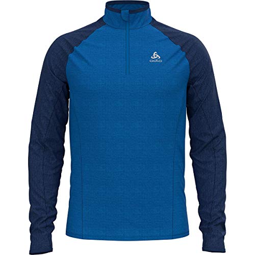 Odlo Midlayer 1/2 Zip PROITA Pull-Over Homme, Bleu directionnel, L