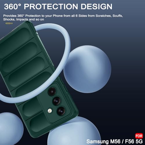 Image of TheGiftKart Liquid Silicon Back Cover Case for Samsung Galaxy M56 5G / F56 5G | Shockproof Military Grade Protection | Micro-Fibre Cloth On Inner Side | Anti-Slip Grip Back Cover Case (TPU, Green)