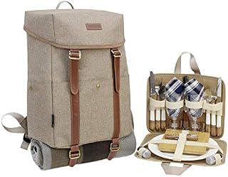 Picnic Backpack for 4 | Picnic Basket | Stylish All-in-One Portable Picnic Bag