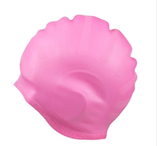Bonnet de bain en silicone HLBonnet rose étanche confort sh-804