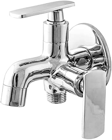 ALTON FAM3315 Brass Chrome 2 in 1 Bib Tap with Wall Flange (Silver ...