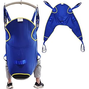 Tilband voor patiënten met opening (507 lb capaciteit) – tilhulpbanden voor transfer – toiletstoel voor hydrolisch apparaat voor het hele lichaam voor ouderen, bariatrische, blauw