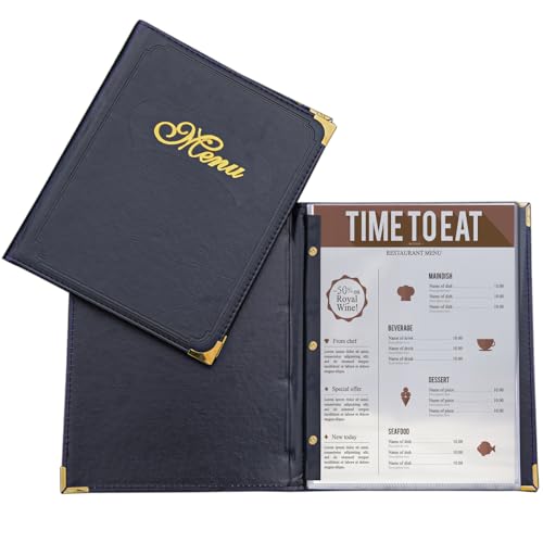 Yescom WeChef Restaurant Menu Covers 8.5x11IN Single Page PU Leather With Angled Corners For Wine List Cafe Bar Pub Hotel 5 Pack
