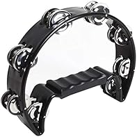The size of our halfmoon tambourine: 22cm/8.66" x 19cm/7.48" x 4.5cm/1.77". Weight 265g/9.4oz. Lightweight, portable and easy to carry around in your bag Our tambourines have a half moon shape design with a finger shaped handle which provides a comfo...
