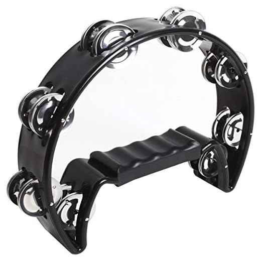iGadgitz Xtra U6994 - Pandereta Media Luna Tambourine - Músicos, Cantantes, Clases de Música, Bandas - Negro