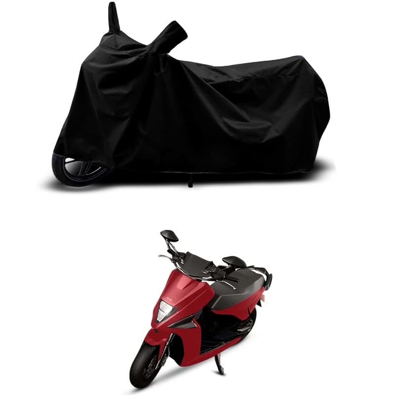 Image of 100% Scratchproof /UV-Rays /Heat Protection /Birds Dropping /Water Resistant /Dust Proof /Waterproof /Bike Scooty Two Wheeler Body Cover Compatible for Simple Energy One Extra All Varient[Black]