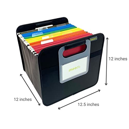 Meori Portable Hanging File Box Collapsible Organize Folders Office-To-Go Wfh Lava Black #TOP2