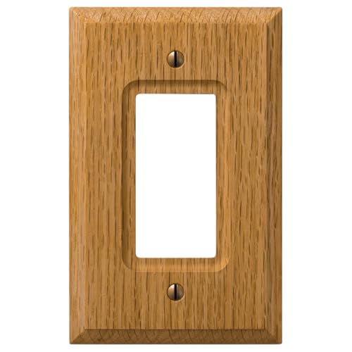 Image of Amerelle 4025R Carson Single Rocker Wood Wall Plate in Light Oak