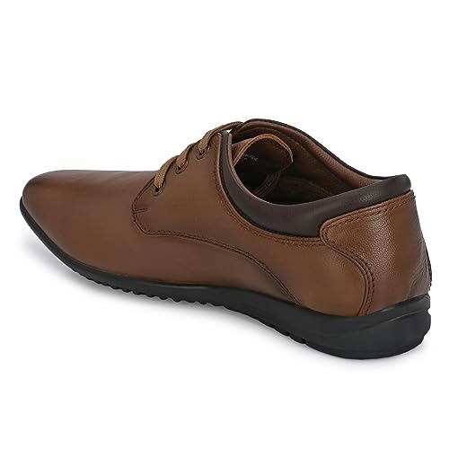 Image of egoss Lace-Up Casual Shoes for Men | Genuine Leather | Premium Comfort | Stylish Footwear for Office, Party & Wedding Occasions