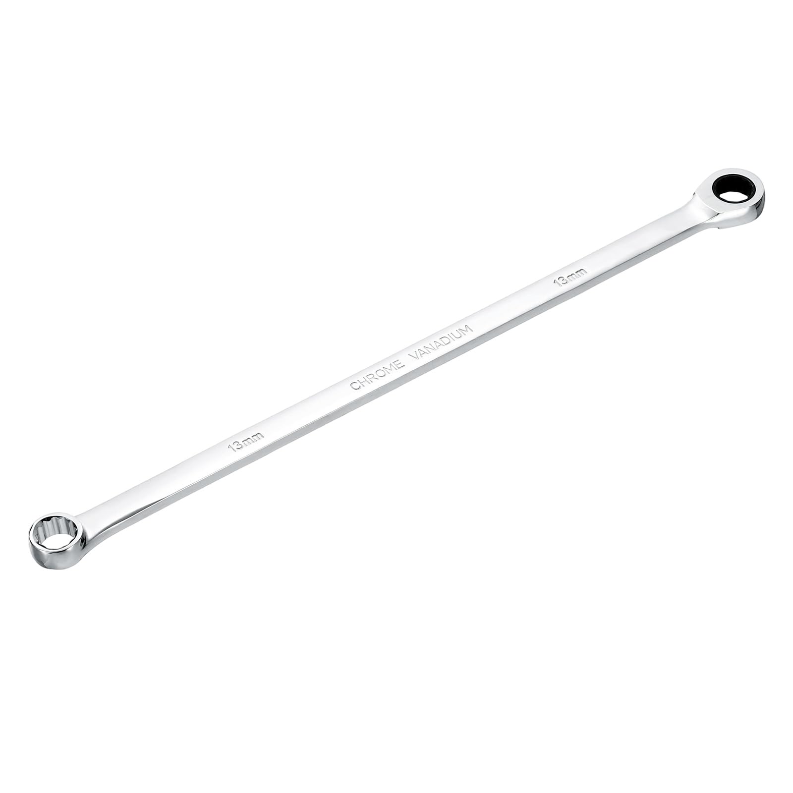 sourcing map Metric Double Box End Ratcheting Wrench, 13mm Extra Long 72 Teeth Chrome Vanadium Steel Ratchet Wrench for Automotive Furniture Machinery Repair
