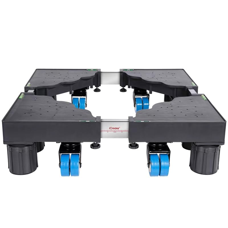 洗濯機 台 （灰）キャスター 8足4輪 洗濯機置き台