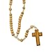 Genuine Olive wood smooth round bead and cord praying Rosary, 14