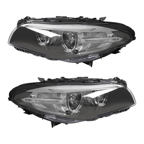 Front HID Headlights Assembly Left+Right Side for 2014-2016 BMW 550i/535i xDrive/ 535d xDrive/528i xDrive w/Bulb DRL Projector Driver&Passenger Head Lights Direct Replacement Headlamps Assy Set