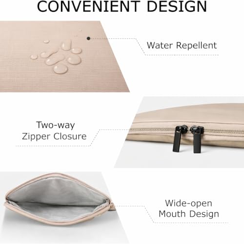 Image of RichAxis 13 inch Laptop Sleeve Cover Bag | Fits 12.5-13.3 inch Laptops & Tablet | Water-Resistant Fabric, Padded Interior | Ideal for Office, College & Travel (Beige, 13.3 Inch)