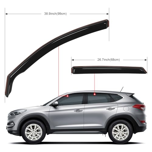 Image of Nilight Window Rain Guards for Hyundai Tucson 2016-2020 4PCS