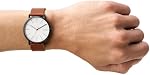 SKAGEN SKW6374 Men's 'Signatur' Quartz Stainless Steel and Leather Casual Watch, Color:Brown