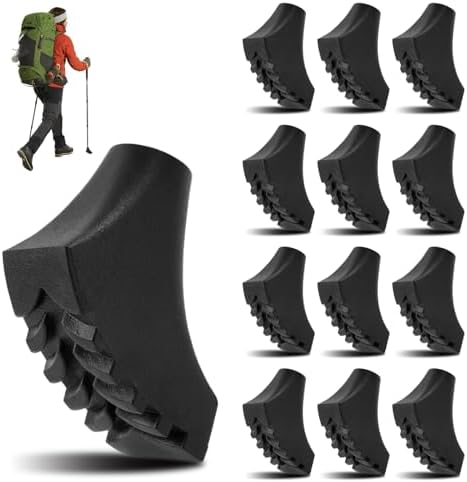 12 Pieces Rubber Stoppers for Walking Poles, 11 mm Nordic Walking...