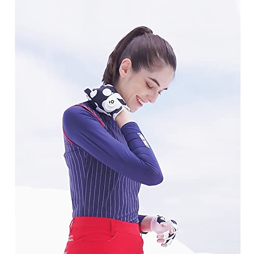 Golf Gloves Women Left Hand Right Leather With Ball Marker Full Finger/Nail Colors Pack, Womens Ladies Fashion All Weather Grip, Fit Size S M L Xl (Mod Dot Nail, S-Worn On Left Hand) #TOP4