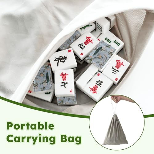 Juego de Mahjong Americano con 166 Fichas y Bolsa miniatura 5