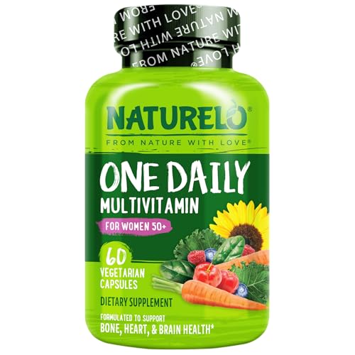 NATURELO One Daily Multivitamin for Women 50+ (Iron Free) - Menopause Support for Women Over 50 - Whole Food Supplement - Non-GMO - No Soy - 60 Capsules - 2 Month Supply
