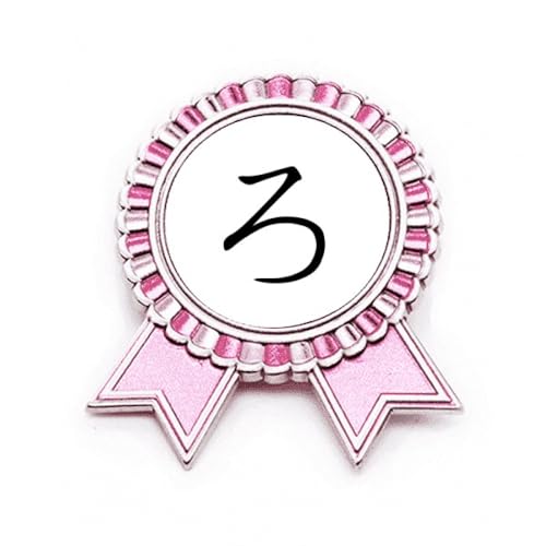 Broche Hiragana RO rose en métal de taille M pour customiser vos vêtements