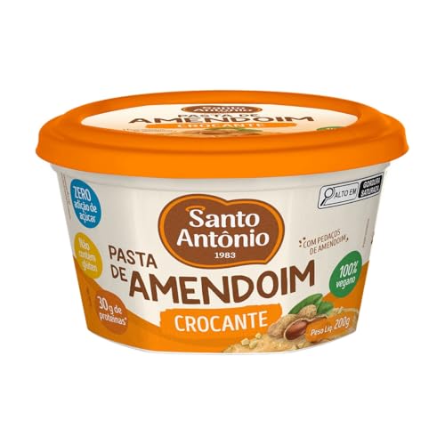 Pasta de Amendoim Crocante Santo Antônio, Pote, 200g