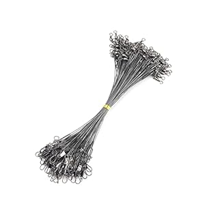 Vislijn 60 stks Anti Bite Steel Fishing Line Steel Draadleider met Swivel Fishing Accessoire Lead Core Leash Fishing Leader Draad Sterk en betrouwbaar, gemakkelijk mee te nemen