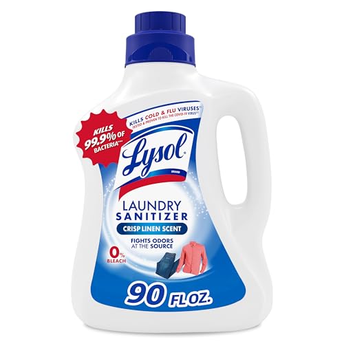 lysol laundry sanitizer additive bacteria-causing laundry odor eliminator detergent additive crisp linen 90oz
