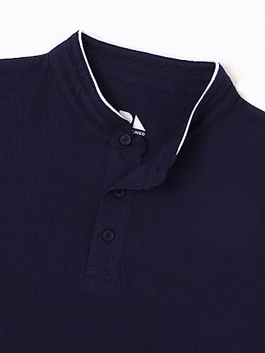 Image of Dennis Lingo Men's Cotton Solid Stand Collar Regular Fit T-Shirt