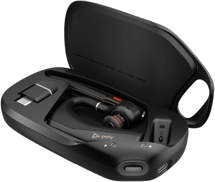 - Voyager Legend 50 UC Bluetooth Headset with Charging Case - 4 Noise-Canceling Mics, AI NoiseBlockAI & WindSmart Tech - Bluetooth Headphones with Mic, Smart Call Controls, All-Day Comfort