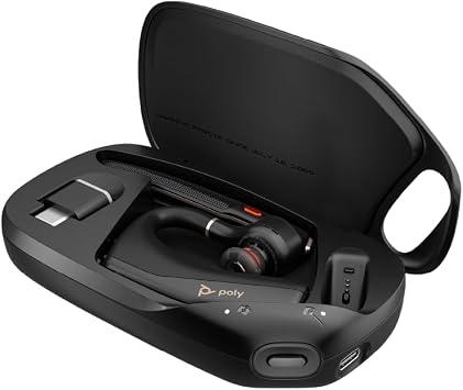 Poly Voyager Legend 50 UC Bluetooth Headset with Charging Case - 4 Noise-Canceling Mics, AI NoiseBlockAI & WindSmart Tech - Bluetooth Headphones with Mic, Smart Call Controls, All-Day Comfort