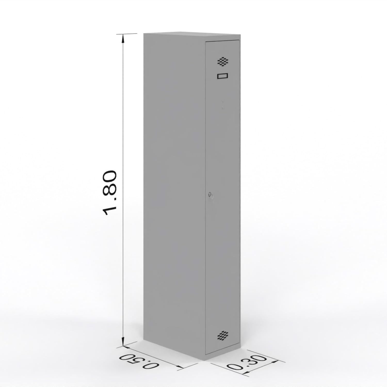 Spacio Taquilla Metalica 180cm, Taquillas Vestuario, Armario Metalico con hasta 8 Compartimento y 8 Puertas con Cerradura, Armarios Archivadores para Oficinas, Gris Ral 7035 (1 Cuerpo con 1 Puerta)