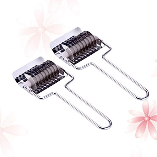 UPKOCH Cortador de macarrão de aço inoxidável com 2 peças, cortador de massa e macarrão para utensíl