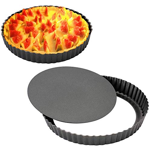 Gutsdoor Tart Pan 12 Inch with Removable Bottom Quiche Pan Nonstick Round Quiche Pie Pan (12 Inch)