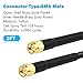 MOOKEERF RG58 SMA Cable - 3FT Low Loss SMA Male to Male Cable Extension 50 ohm for 3G/4G/LTE/GPS/RF Radio/WiFi Antenna Applications