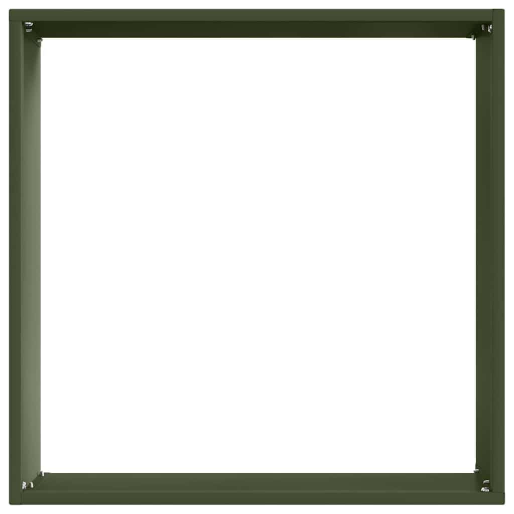 Lot de 6 bordures de pelouse en acier robuste - Vert olive - 40 x 40 x 13 cm - Bordure de jardin durable pour parterre de fleurs et aménagement paysager - Montage facile