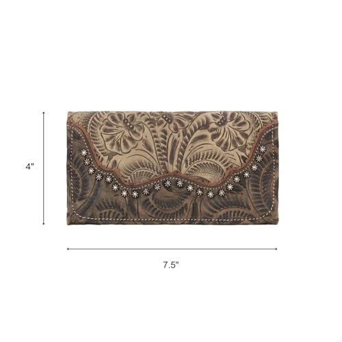 American West Leather Ladies' Annie's Secret Tri-Fold Wallet3