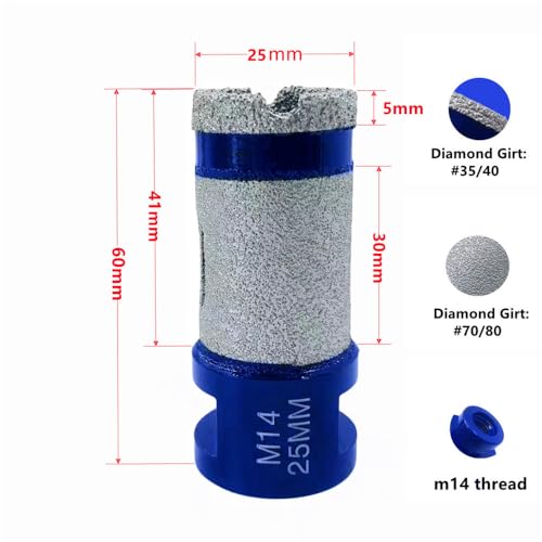 Broca de corona para azulejos M14 25 mm miniatura 2