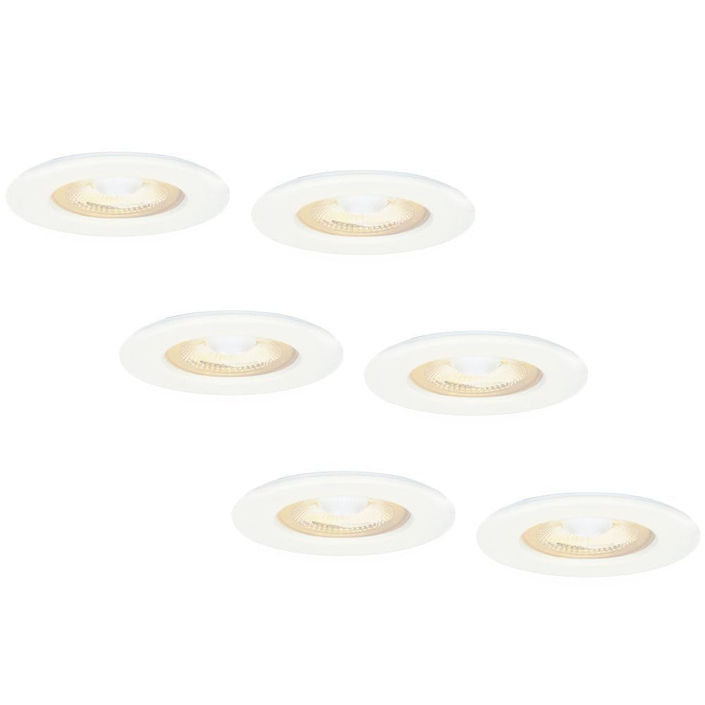 HOFTRONIC 6 faretti LED dimmerabili Nola - Bianco - 5 Watt - 2700K Luce calda - IP65 per interni ed esterni