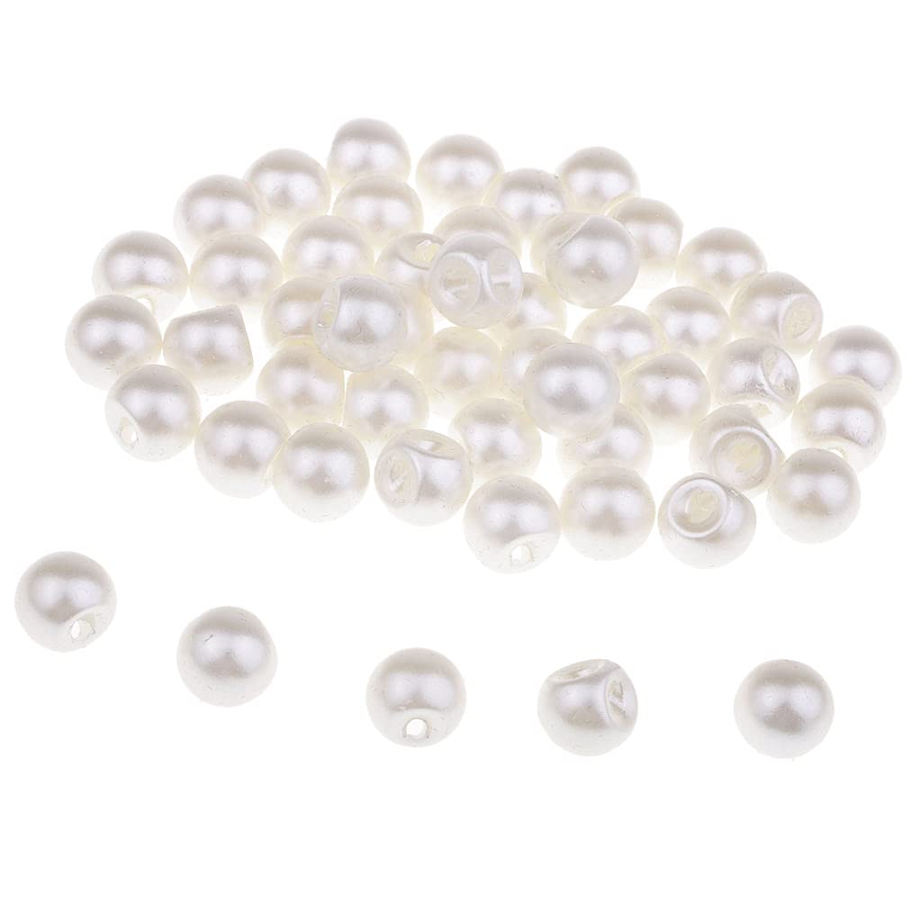 50 Bottoni Madreperla Bianca 12 Mm In Plastica ABS – Per Abiti, Borse, Scarpe, Fai Da Te - 3