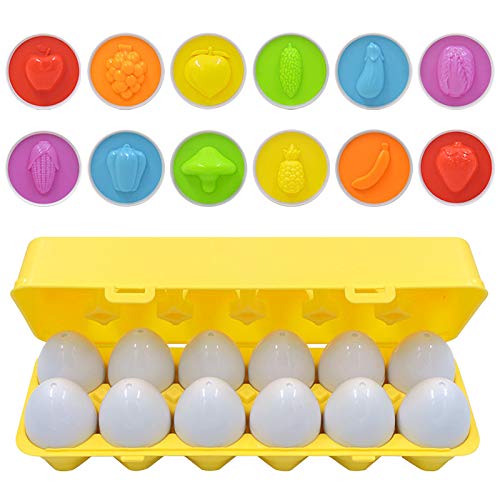vvhippo Passendes Eier-Spielzeug für Kinder, 12-Teiliges Osterei-Spielzeug ab 1 2 Jahren, Farben und Formen Sortieren von Montessori-Lernspielzeug, Geschenk für Kinder, Jungen, Mädchen Cover