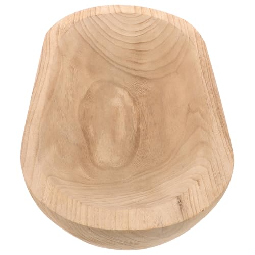 Veemoon Cuenco Decorativo de Madera Natural para Centro de Mesa Cuenco Rústico Grande para Decoración del Hogar y Fabricación de Velas para Pan y Adorno Color Original
